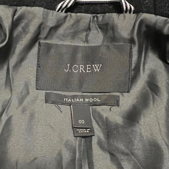 J. Crew Chateau Parka in Italian Stadium-Cloth Wool Black Size 00 - Picture 8 of 10